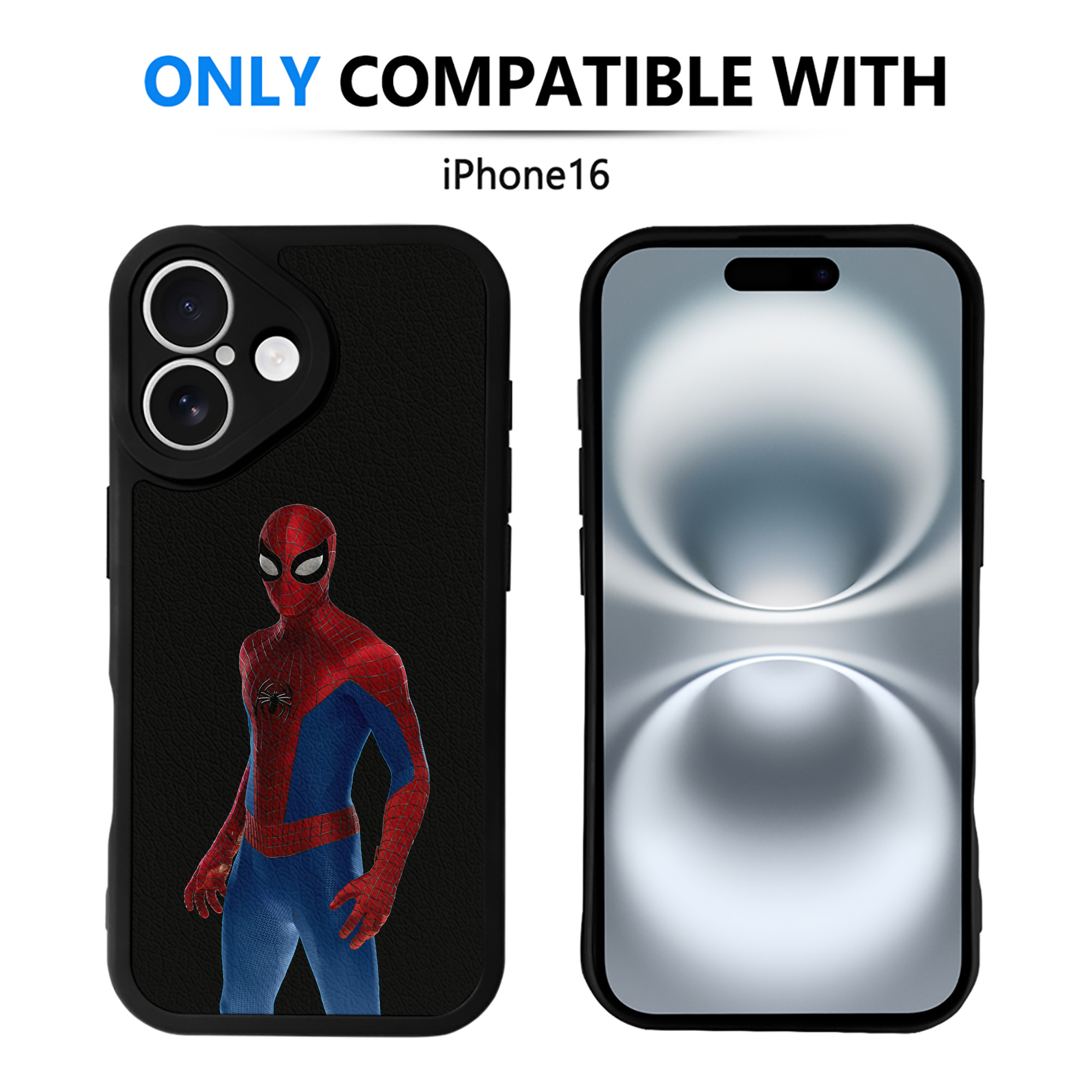 Spider Man スパイダーマン 【iPhone 16シリーズ対応】シリコンスマホケース（レザー調） 材質：シリコン